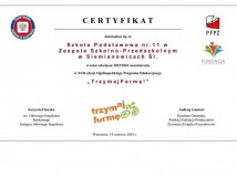 Nasza Szkoła otrzymała certyfikat programu "Trzymaj formę"