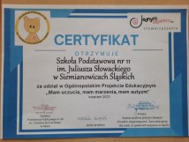 Ogólnopolski Projekt Edukacyjny "Mam uczucia, mam marzenia, mam autyzm"