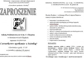Zapraszamy na "Czwartkowe spotkania z Szóstką"