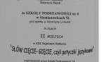 II miejsce w konkursie "SŁÓW CIĘCIE - GIĘCIE czyli potyczki językowe" - SZKOŁA PODSTAWOWA NR 4