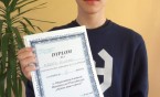 II miejsce Alberta Muskały z  G8 ZSI w konkursie matematyczno – przyrodniczym