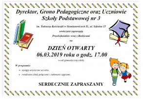 SP3 - Zapraszamy na DZIEŃ OTWARTY